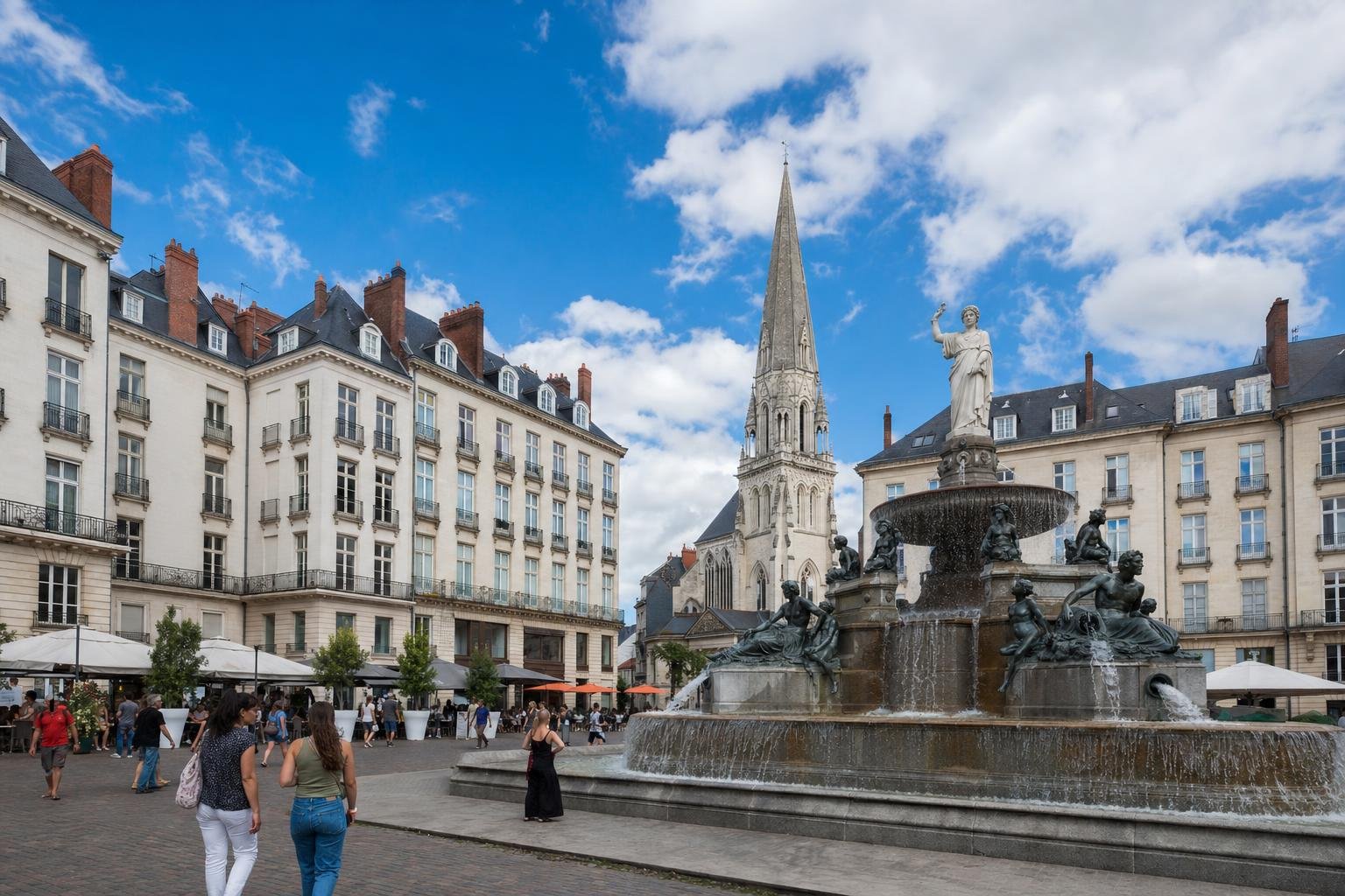 Place Royale à Nantes — chauffeur privé VTC Breizh Atlantique vers la Bretagne Sud